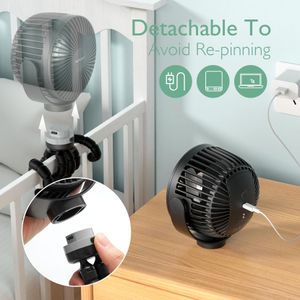 Momcozy Portable Stroller Fan – Black, Rechargeable