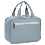 Narwey Full Size Travel Toiletry Bag Wash Bag Large Makeup Bag Organizer Cosmetic Bag for Women (Greyish Blue)