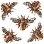 Lovetholy 11pcs, 4.8x3cm Bee Shaped Embroidery Neck Sew On Applique Patches/Decorative Patches for Clothes, Jackets, Jean's, Blouse, Saree, Dress Decoration (L-34.11)