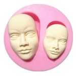 HOMEBAKERS MART Human Face Silicone Fondant Mold Chocolate Polymer Clay Mould, 8 x 8 x 3 Centimeters