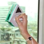ZYLLRNZA Magnetic Window Cleaner Double-Side Glazed Two Sided Glass Cleaner Wiper with 2 Extra Cleaning Cotton Cleaner Squeegee Washing Equipment