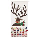 Reindeer Christmas Advent Calendar for Kids, Hanging Felt Countdown to Christmas Calendars with Number Pockets (Reindeer)