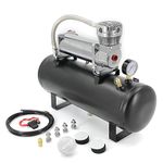 CNRAQR 200PSI 12V Heavy Duty Air Train Horn/Air Ride Suspension Compressor with 1.5 Gallon (5.6 Liter) Train/Air Horn Tank