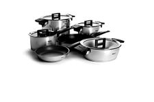 Wool NCSET002 Concept 6 Piece Pan Set Made of Stainless Steel for Induction Includes 1 x 520NC/1 x 528NC/1 x 918NC/1 x 120NC/1 x 124 – Multifunctional 2NC/1 x 824NC with Glass Lid
