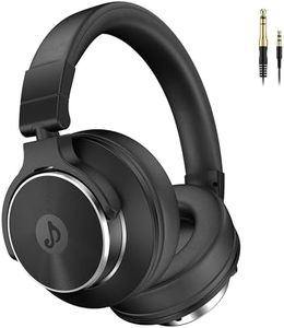 Rumoon Wired Over Ear Headphones, Studio Monitor & Mixing DJ Headphones with 50mm Neodymium Drivers and 1/4 to 3.5mm Jack for Guitar AMP Podcast Piano Keyboard (Black)