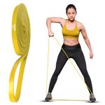 Slovic Yellow Resistance Bands for Workout for Men and Women (1 YEAR WARRANTY) Resistance Band Set & Exercise Band for Home Gym Fitness Pull Up Band & Toning Band| Natural & Unbreakable Rubber| 3-7 KG