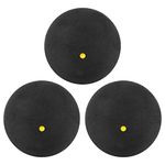 Moovul 3Pcs One-Yellow-Dot Squash Low Speed Sports Rubber Balls Professional Player Competition Squash