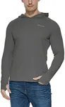 BALEAF Men's Sun Protection Hoodie Shirt UPF 50+ Long Sleeve UV SPF T-Shirts Rash Guard Fishing Swimming Lightweight Deep Gray XXXL