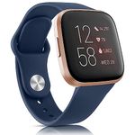 Tobfit Silicone Band for Fitbit Versa 2 Fitness Tracker, Soft Quick-Release Sport Strap for Fitbit Versa SE Fitness Tracker (Watch Not Included), Wristband with Metal Buckle for Men Women(Navy)