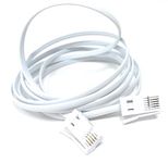 DRUT 2m BT to BT 4 Wire 431A Male to Male Plug Telephone Flat Cable Lead 6.5ft White