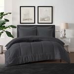 RSNIRCH King Size Duvet 4.5 Tog Anti Allergy Coverless Double Bed Quilt Duvet - All Year Round Summer Box Stitched Down Alternative Quilt(4.5 Tog, King Size, Dark Grey)