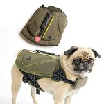 Silver Paw Dog Life Jacket, Water Resistant Dog Life Vest, Easy Fit & Adjustable Doggie Lifejacket Swim Vest PFD Float Coat for Swimming or Boating, Green Neoprene Color, XL