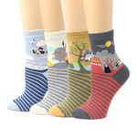 LIVEBEAR Women’s Cute Funny Novelty Casual Cotton Crew Socks (Made In Korea), Multicolor, One Size