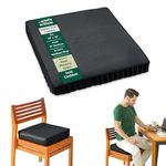 The White Willow Chair Cushion Pad – HR & Memory Foam Seat Cushion for Chair, Car & Floor – Tailbone, Hip & Back Pain Relief – Sitting Pillow for Office & Home – 18" L x 18" W x 3" H – Midnight Black
