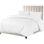 Sapphire Collection Luxury 100% Egyptian Cotton Duvet Quilt Cover & Pillowcase Bedding Set (White, Double)