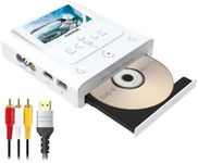 VHS to DVD Recorder, VCR to DVD Recorder-Convert Photos and Videos Between VHS,VCR,Memory Card，DVD and USB. Phone can use a Free app to Burn Videos and Photos, Also has TV Recording Function（White）