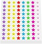 Pack of 1200 Smiley Star Stickers 0.5 inch 8 Assorted Bright Neon Colors, Great for Teachers Classrooms Reward Behavior Chart