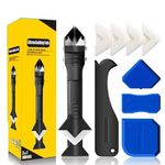 9 in 1 Caulking Tool, Stainless Steel Head Tile Tools, Scraper Tool, Reuse and Replace 4 Silicone Pads, Silicone Joint Sealing Tools for Kitchen Bathroom Window, Sink Joint