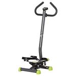 HOMCOM Twister Stepper, Height Adjustable Step Machine Aerobic Exercise Workout Machine with Adjustable Resistance, LCD Screen & Handlebars, Grey