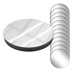 Houseables Mirror Centerpieces, Round Tray, Set of 12, 8", Glass, for Wedding Table, Party Décor, Reception, Vanity, Craft, Candle Plate, Decorative Tiles, Small, Flat, Lightweight Charger, Modern