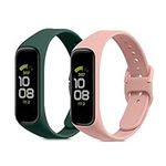 kwmobile Straps Compatible with Samsung Galaxy Fit 2 Straps - 2x Replacement Silicone Watch Bands