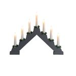 Optimal Products Wooden Christmas Candle Bridge 7 LED Light Up Arch Window Xmas Decoration Lights UK (Grey)