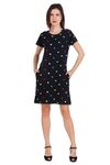 Stories.Label Women Cotton Long T-Shirt Dress in Knee Length with Side Pockets Include Plus Sizes, Regular Fit Stylish Western Casual T-Shirt Dresses for Girls (Navy, 2XL)