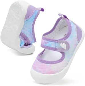 BARERUN Kids Sock Non-Skid Sneakers Boys Girls Water Shoes Toddlers Babys Walking Sandals Soft Rubber Sole Water Shoe Size 6 Blue Size 6.5-7