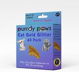 Purrdy Paws 40-Pack Soft Nail Caps for Cat Claws Gold Glitter Small