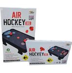 Air Hockey Table for Kids and Adults, Large Size, Powered Motor, 4 Leg Frame, Black