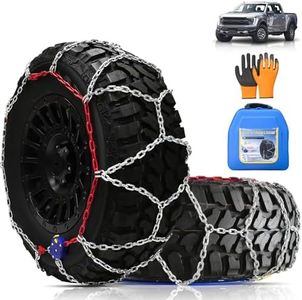 AutoChoice AutoFixing Snow Chains, Heavy Duty Emergency Tire Chains For Pickup Trucks and Off-road SUV, Easy Installation, Set of 2(HYR-B)