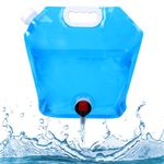 Xialvyu Water Container With Tap Collapsible Water Container 5L Water Storage Water Carrier Camping Water Bag With Tap for Hiking Climbing Fishing Travel Picnic