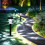 GIGALUMI Solar Lights Outdoor Garden, 8 Pack Solar Outdoor Lights, Waterproof Solar Powered Garden Lights for Pathway Patio Lawn Walkway and Landscape Cold White