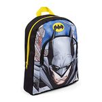 DC Comics Batman Kids Childrens Backpack, 3D Bat Ears, School Backpack Travel Bag For Boys and Girls, Official Merchandise