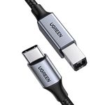 UGREEN USB C Printer Cable 10FT USB C to USB Printer Scanner Braided USB C MIDI Cable Compatible with DJ Controller, MIDI Keyboard, Digital Mixing Console, Piano Keyboard for MacBook Pro, iPad, 10ft