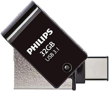 Philips 2 in 1 OTG Edition Ultra Speed USB-C/USB 3.1 Dual USB Flash Drive 32GB for PC, Laptop, Computer, (Android) Smartphone, Tablet, Ultra Small, Read Speed up to 180MB/s