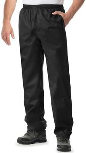 iCreek Men's Rain Pants Waterproof Breathable Lightweight Rain Over Pants (Black, 6X/32 Inseam)