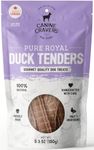 Canine Cravers Single Ingredient Dog Treats – Pure Royal Duck - Human Grade Air Dried Hypoallergenic Pet Food – Grain, Gluten, and Soy Free – 100% All Natural – 150 G Bag