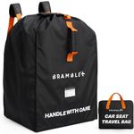 Bramble - Car Seat Travel Bag for Airplane Gate Check - Water Resistant Ballistic Nylon Car Seat Bag with Padded Neoprene Straps, Carry Pouch & ID Window - 80 x 45 x 45cm (Black)