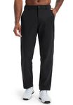 Libin Men's Golf Pants 30" Quick Dry Lightweight Classic Fit Stretch Work Dress Business Casual Pants for Men Comfy Lounge Trousers with Pockets, Black, 36W x 30L