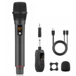 Aveek Karaoke Wireless Microphones, Microphone for Professional Singing,2.4GHz Cordless Handheld Microphone,6.35/3.55mm mic Hole with Rechargeable Receiver for Karaoke Machine,Wedding,DJ,Party