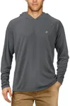 Roadbox Men's UPF 50+ Sun Protection Long Sleeve Hoodie Shirt Outdoor UV Fishing Shirts for Workout, Running, Fishing, Hiking