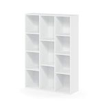 Furinno Luder 11-Cube Reversible Open Shelf Bookcase, White