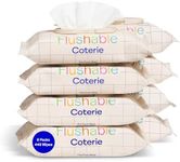 Coterie Flushable Wipes for Toddlers, Designed for Potty Training, Safe for Sensitive Skin, Hypoallergenic, 99% Water, Plant-Based, Fragrance Free, Sewer & Septic Safe, 8 Pack (448 Wipes)