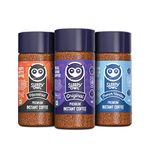 Sleepy Owl Instant Coffee Powder Pack of 3 | Premium Combo - Original, Hazelnut, French Vanilla | 100% Arabica Beans | Delicious Assorted Flavours | Ready in Seconds | Makes 150 cups | 100gm Each