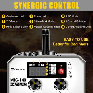 SSIMDER 140 Amp MIG Welder – Portable Gasless Welding Machine