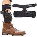 ComfortTac Ankle Holster with Calf Strap and Spare Magazine Pouch for Concealed Carry - One Size Fits Most - Compatible w/Glock 19, 26, 36, 42, 43, S&W Shield, Bodyguard 380, Ruger LCP, LC9, and More
