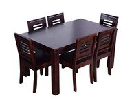 SB Furniture Solid Sheesham Wood 6 Seater Dining Table Set for Dining Room Living Room | Wooden Six Seater Dinning Table Set with 6 Chairs for Home Office | Walnut | Dining Room Sets