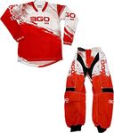 3GO KIDS MX RACE SUIT - Junior Motorbike Motocross Off Road Quad Pit Kart ATV Child BMX Dirt Bike Racing Top Pant Red (26 inches, TOP (8-10 years))