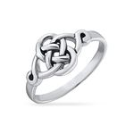 Personalize Dainty Best Friends Irish Celtic Love Knots BFF Infinity Promise Ring 2MM Band For Teen Women Oxidized .925 Sterling Silver Customizable